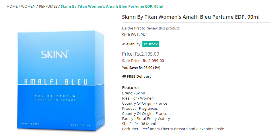 skinn amalfi bleu price