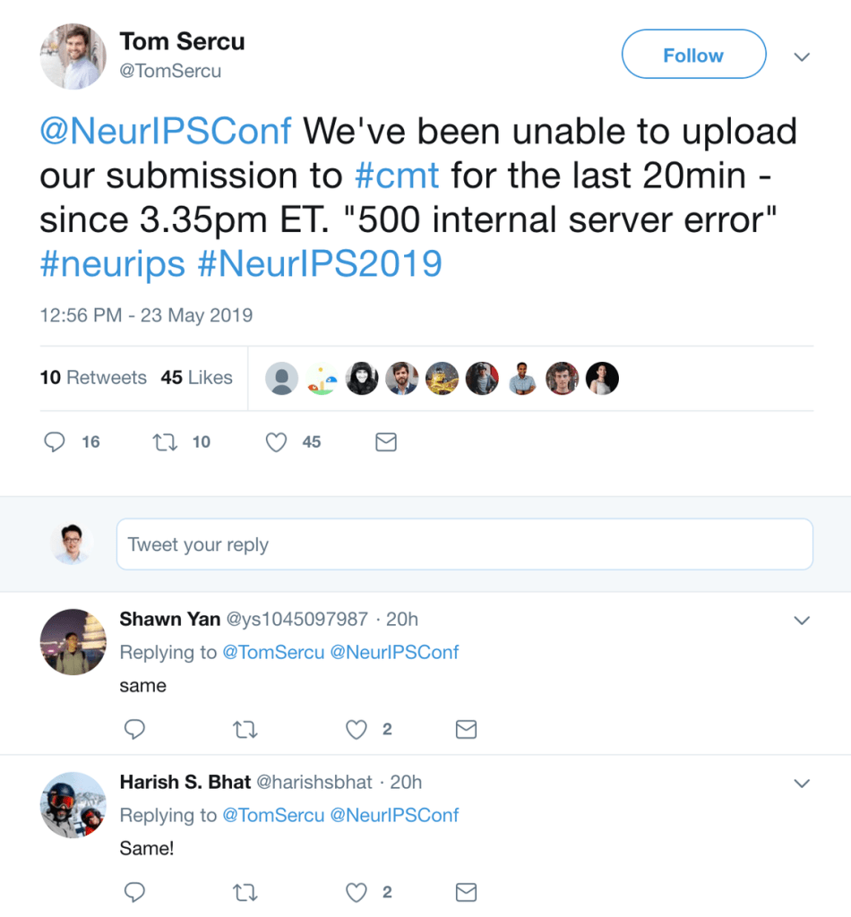 Paper Submissions Break NeurIPS 2019 Paper Submission System by