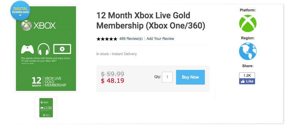 xbox live 12 month gold membership cyber monday