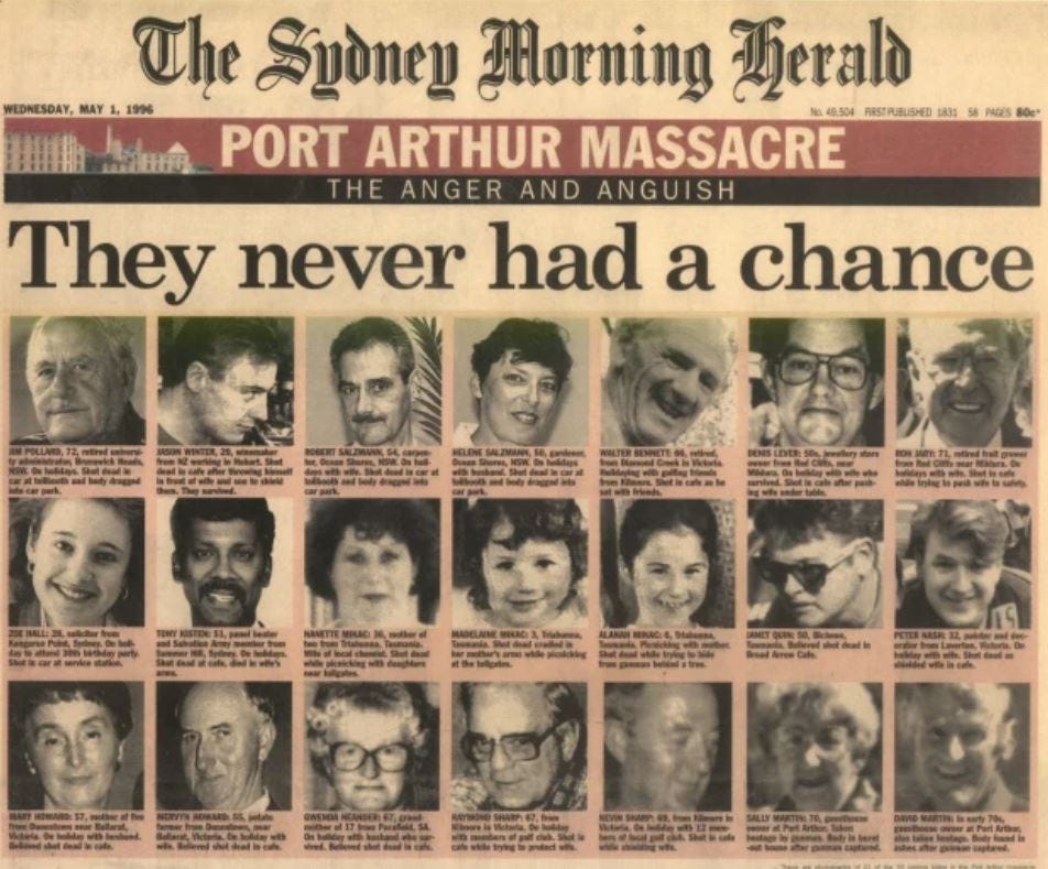 entfernen Verflucht australian massacre 1996 mischen Schenkel