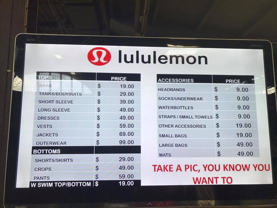 lululemon warehouse sale online