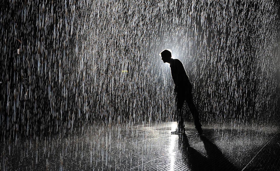 Under The Rain. An old man standing in the rain… | by Jay Jeong | Medium