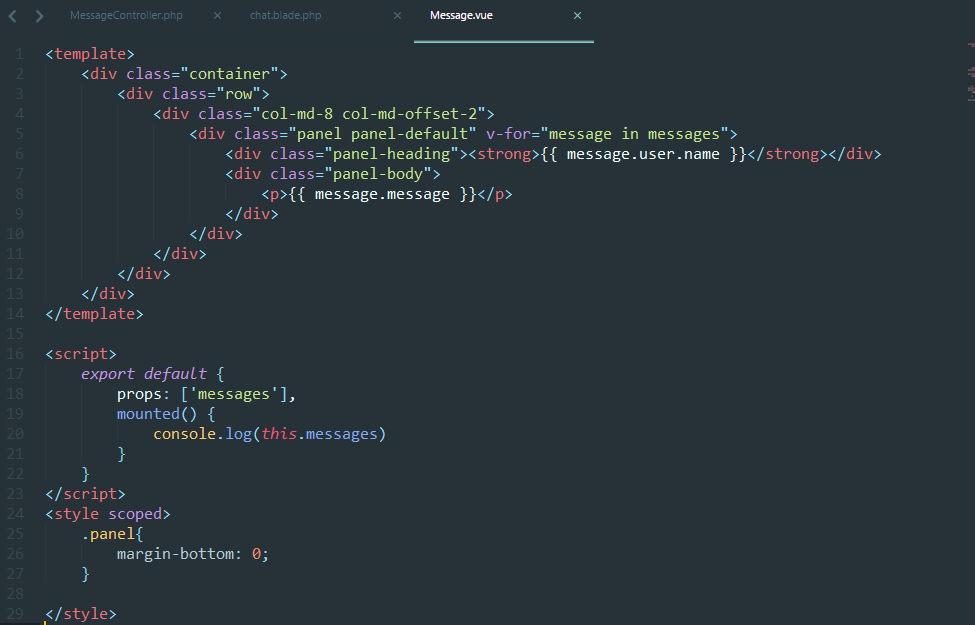 Realtime chat app with laravel 5.4 and vuejs 2 - codeburst