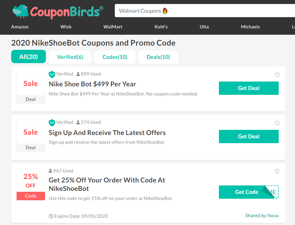 nikeshoebot promo code