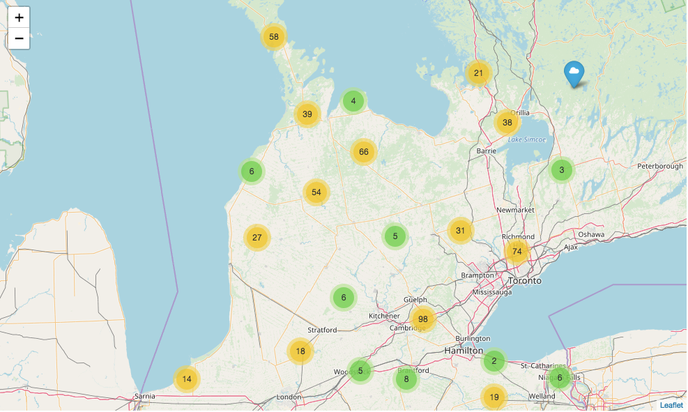Ontario Fishing map more clusters weclouddata.com 