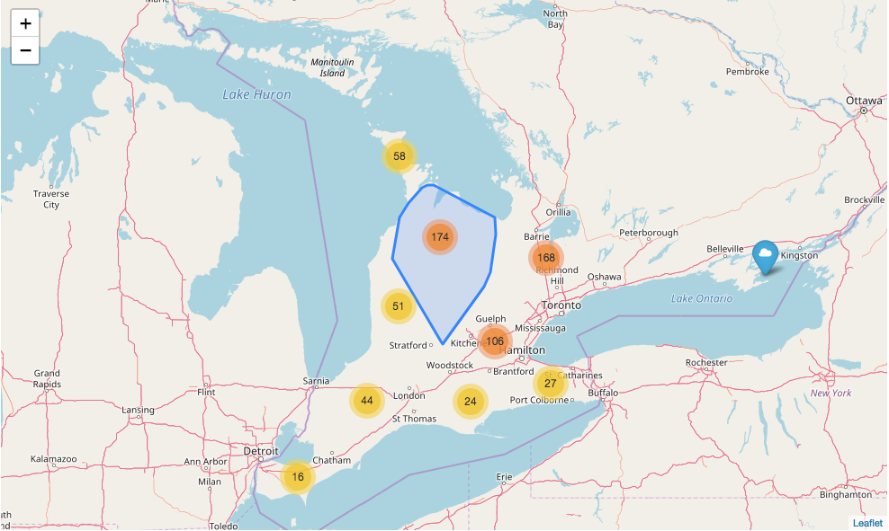 Ontario Fishing map weclouddata.com 