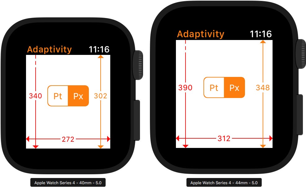 apple watch sizes series 4