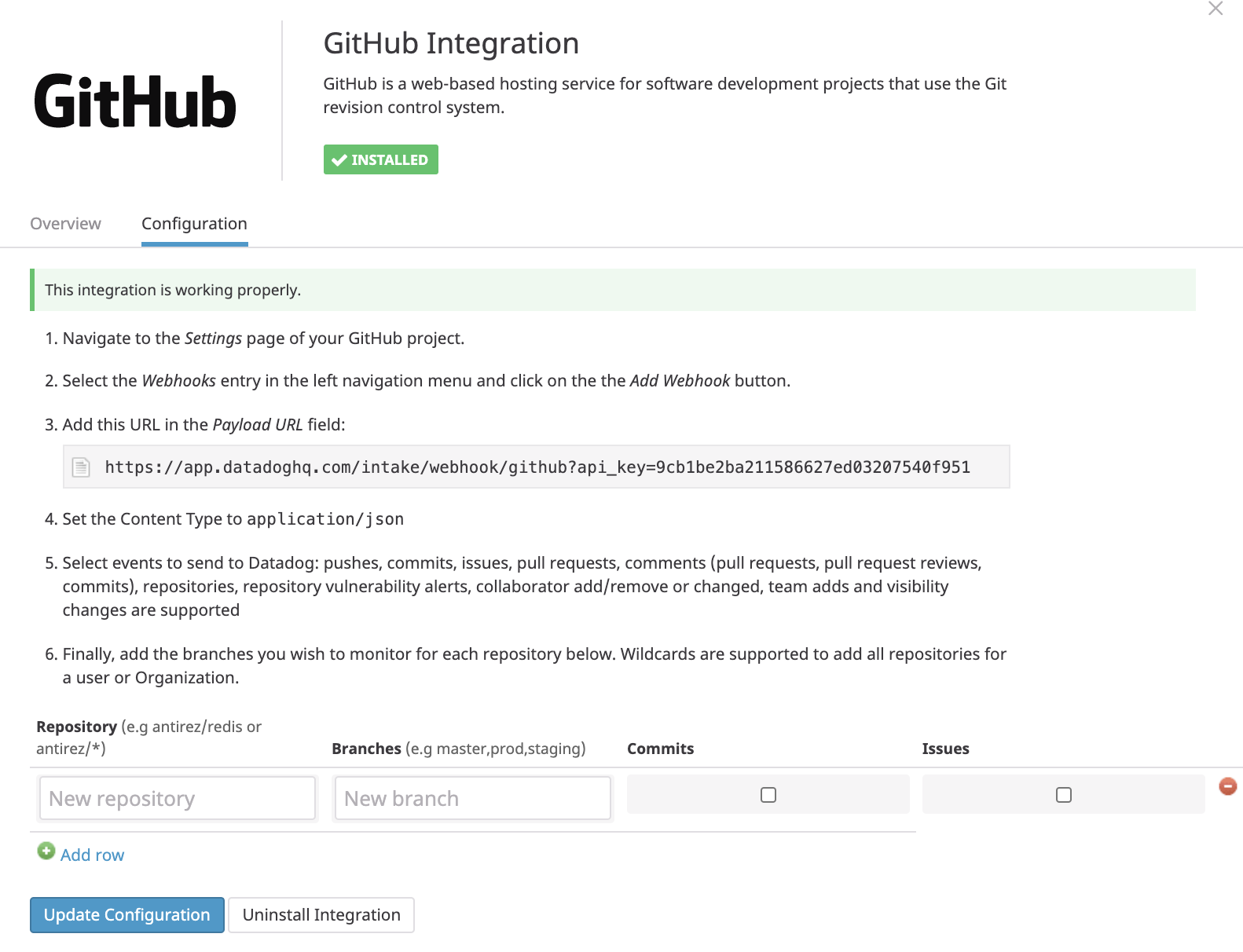 GitHub integration