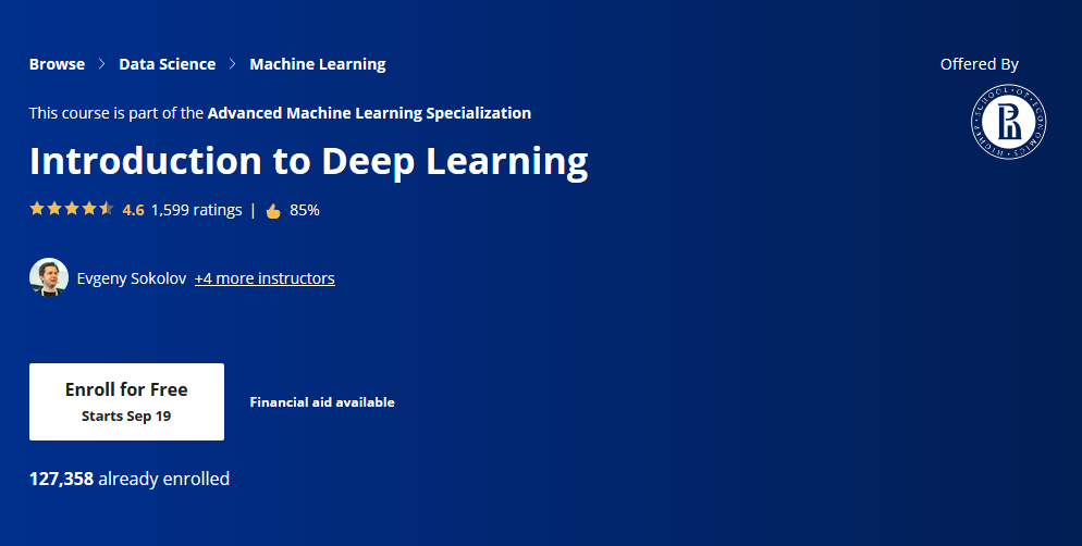 best course on deep learning