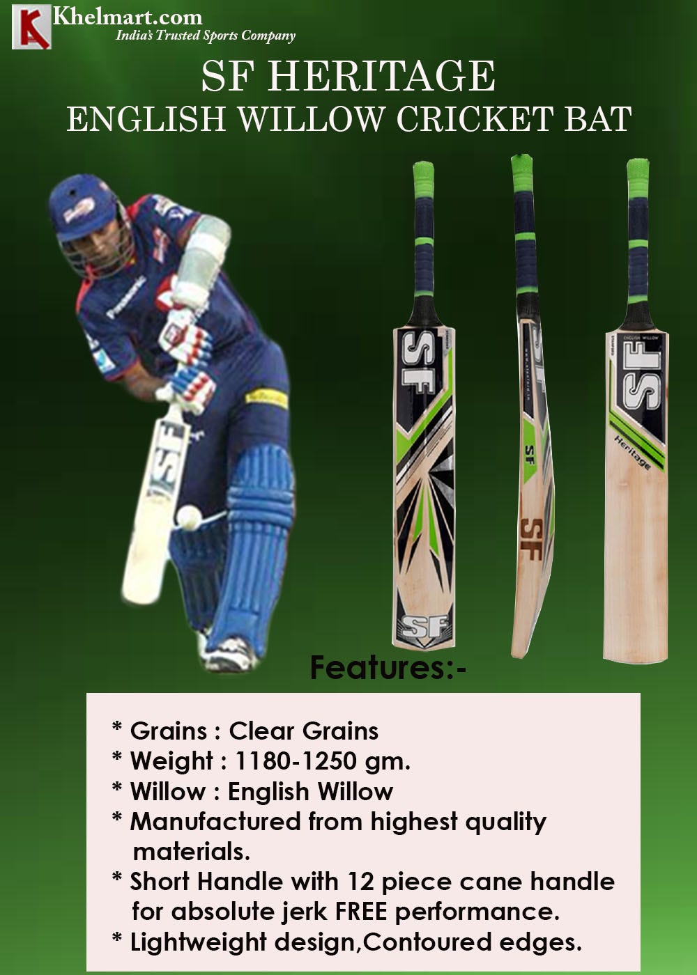 Best Light Weight English Willow Cricket Bats Under 5000 By Khelmart Meerut Medium