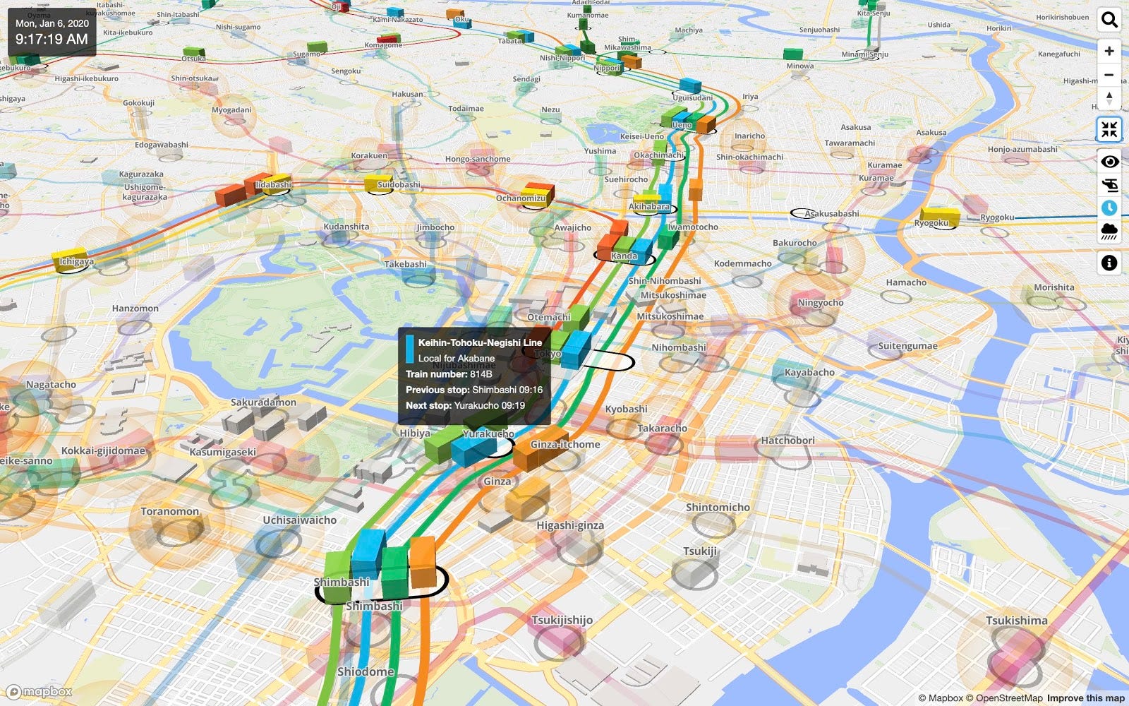 Mini Tokyo 3d A Real Time 3d Map Of Public Transportation In Tokyo By Mapbox Maps For Developers