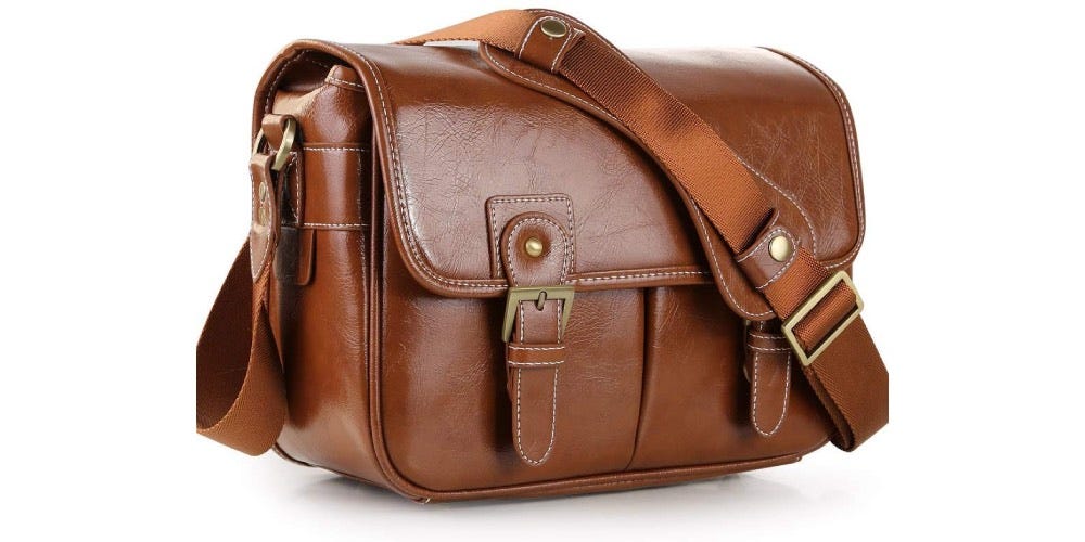 vegan leather camera bag