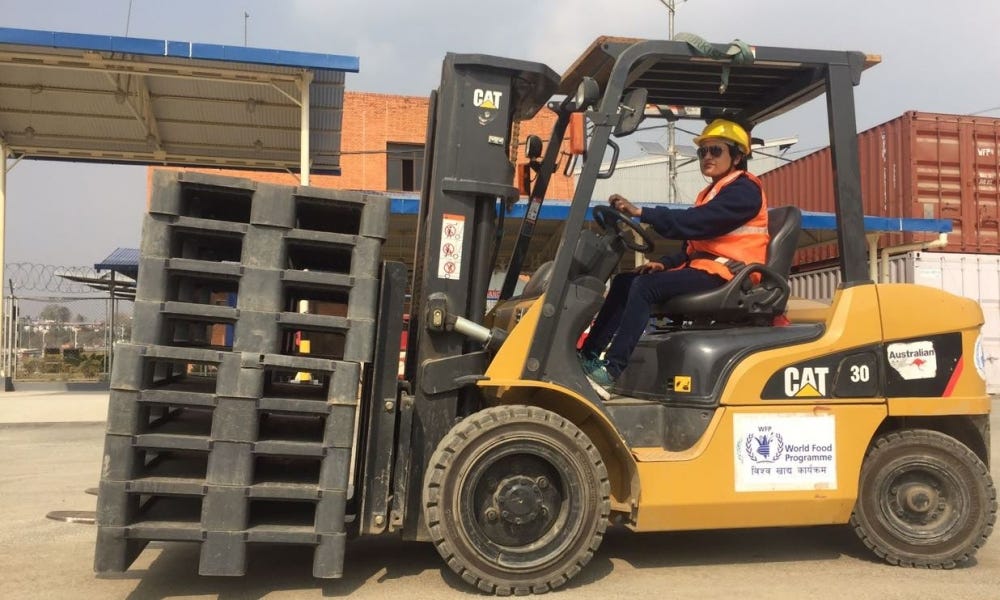 Working For Change By Changing Work Nepal S First Female Forklift Operator By Seetashma Thapa World Food Programme Insight