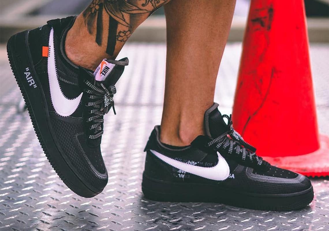 nike air force 1 black white check