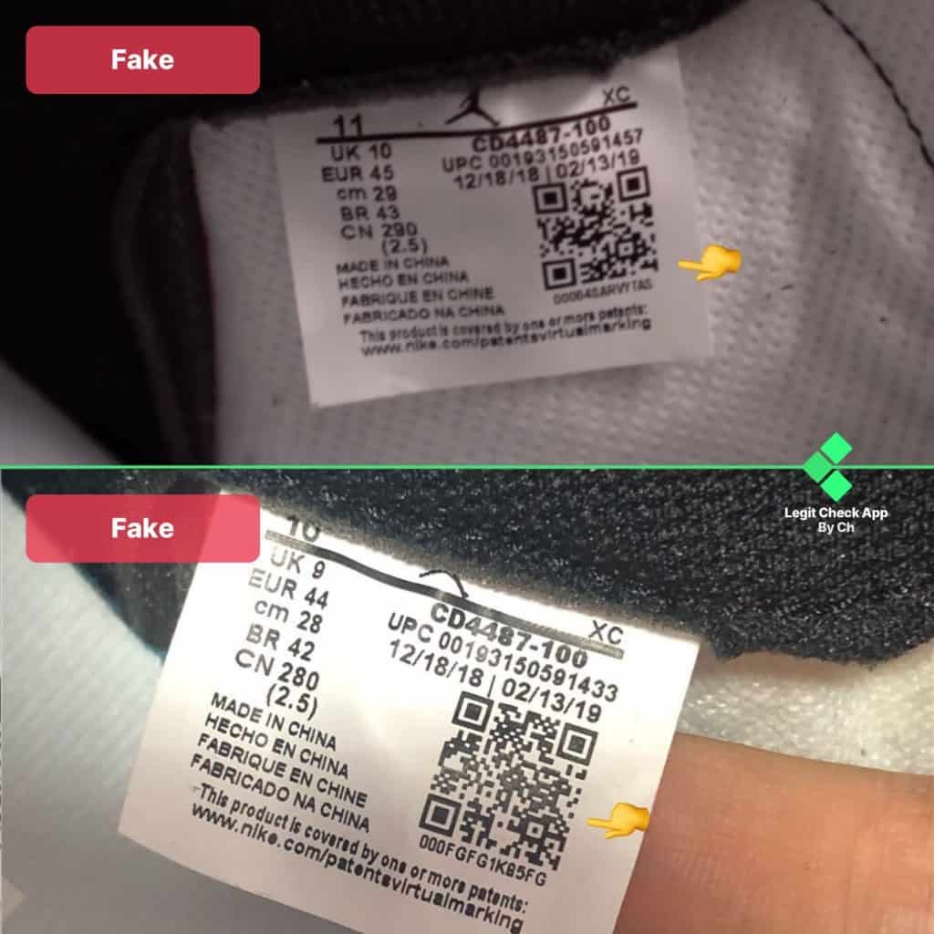 jordan 12 size tag