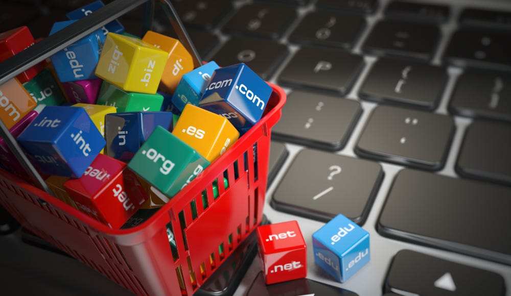 Domains in shopping cart