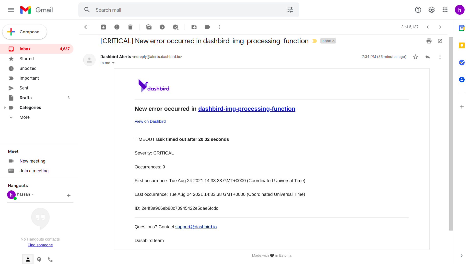 serverless alerts