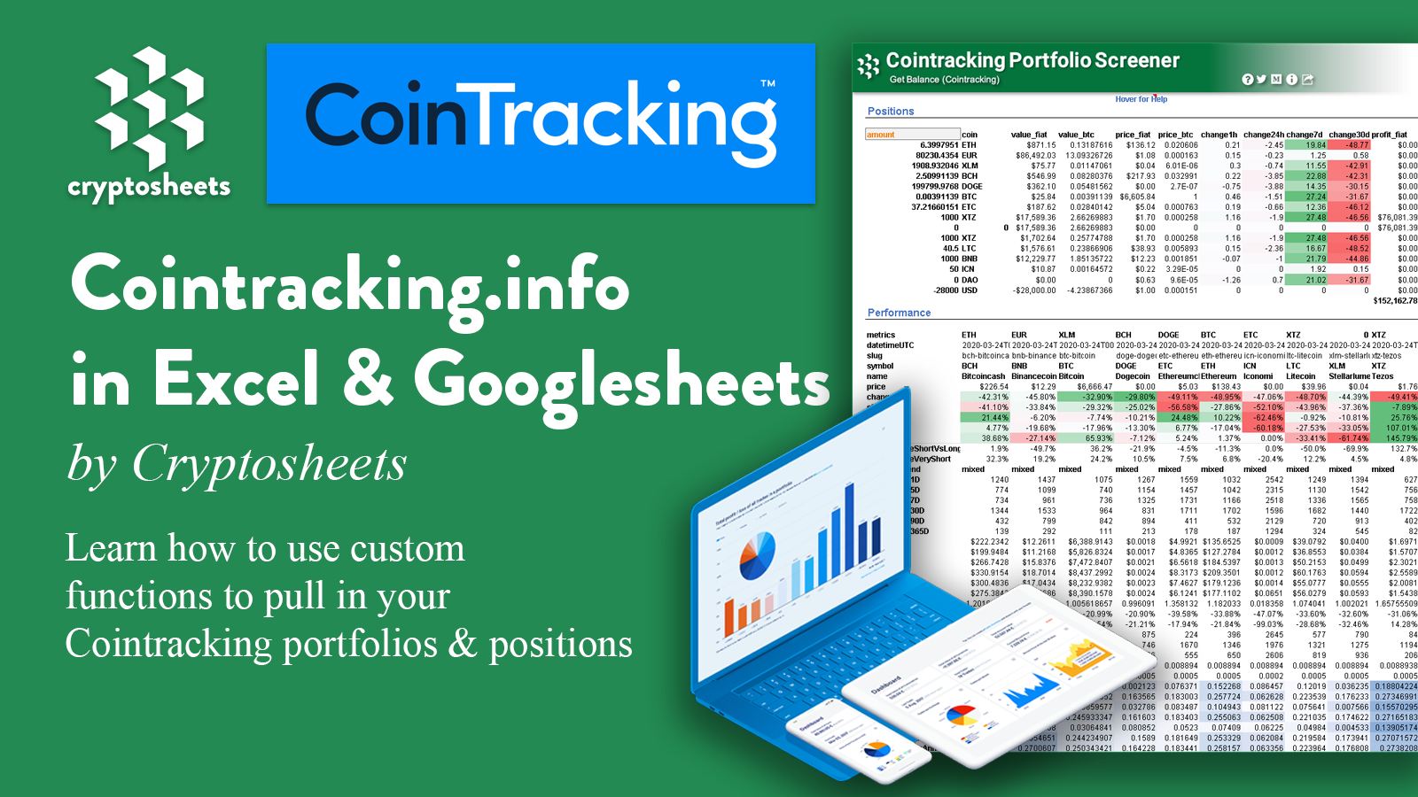 Cryptosheets | Real-time Cryptocurrency Add-In for Excel & Google Sheets