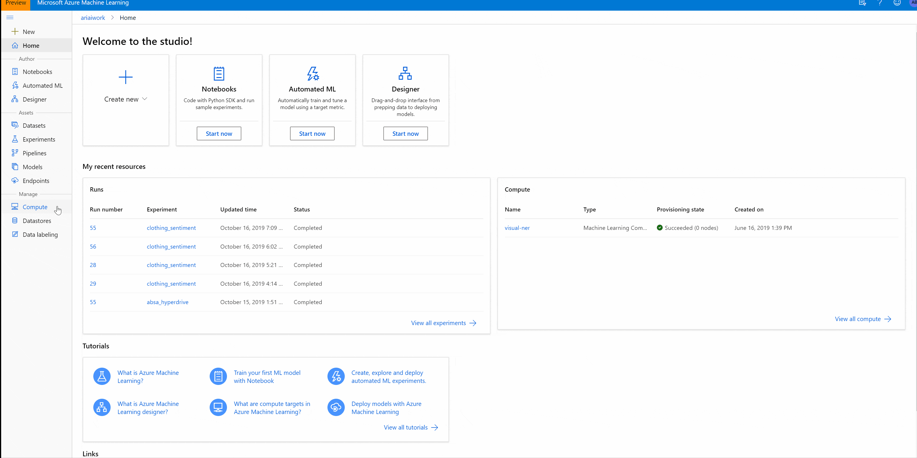 Getting Started With Azureml Notebook Vms By Aaron Ari Bornstein Microsoft Azure Medium