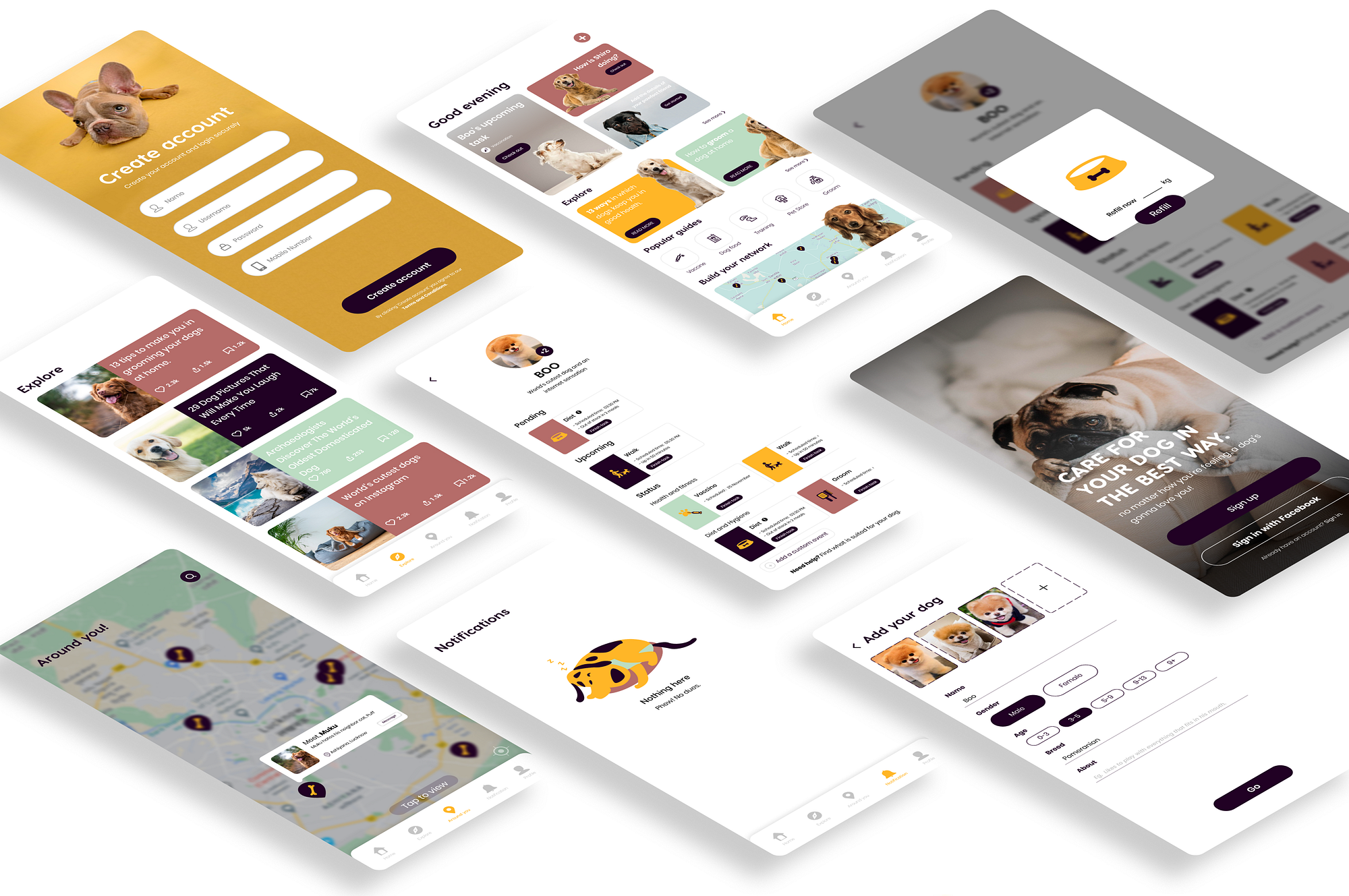 Case study: Designing a dog care app by Shadan Amir Bootcamp Pertaining To Dog Grooming Record Card Template Case study: Designing a dog care app by Shadan Amir Bootcamp Pertaining To Dog Grooming Record Card Template