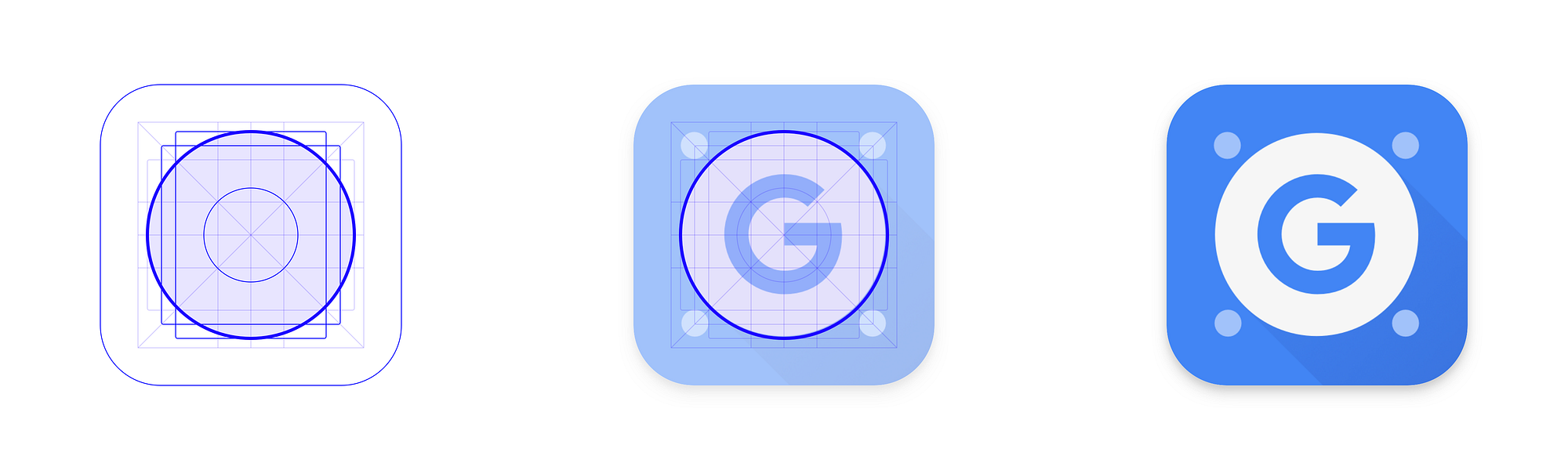 The Google Apps Device Policy icon uses the circular keyline from Material's Play Store grid