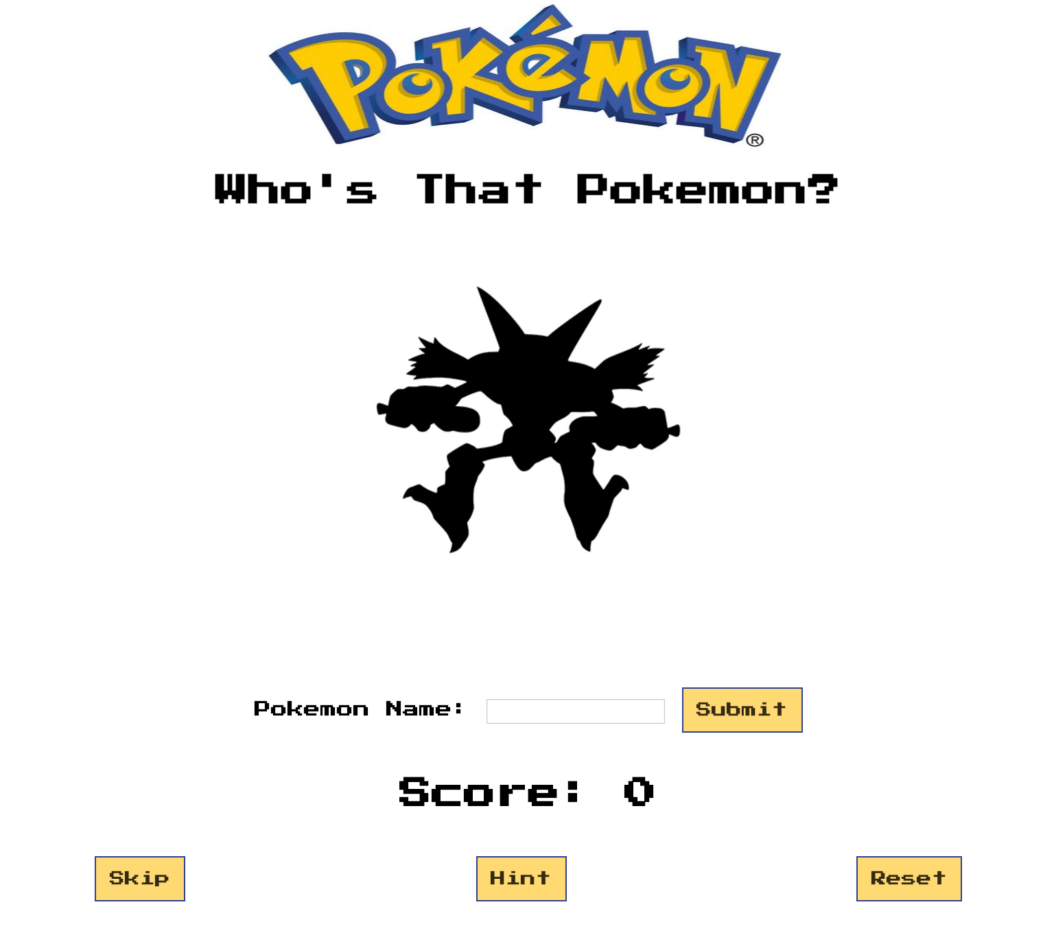 Who S That Pokemon A Game Made Using Html Css And Javascript By Will Mcallister Medium