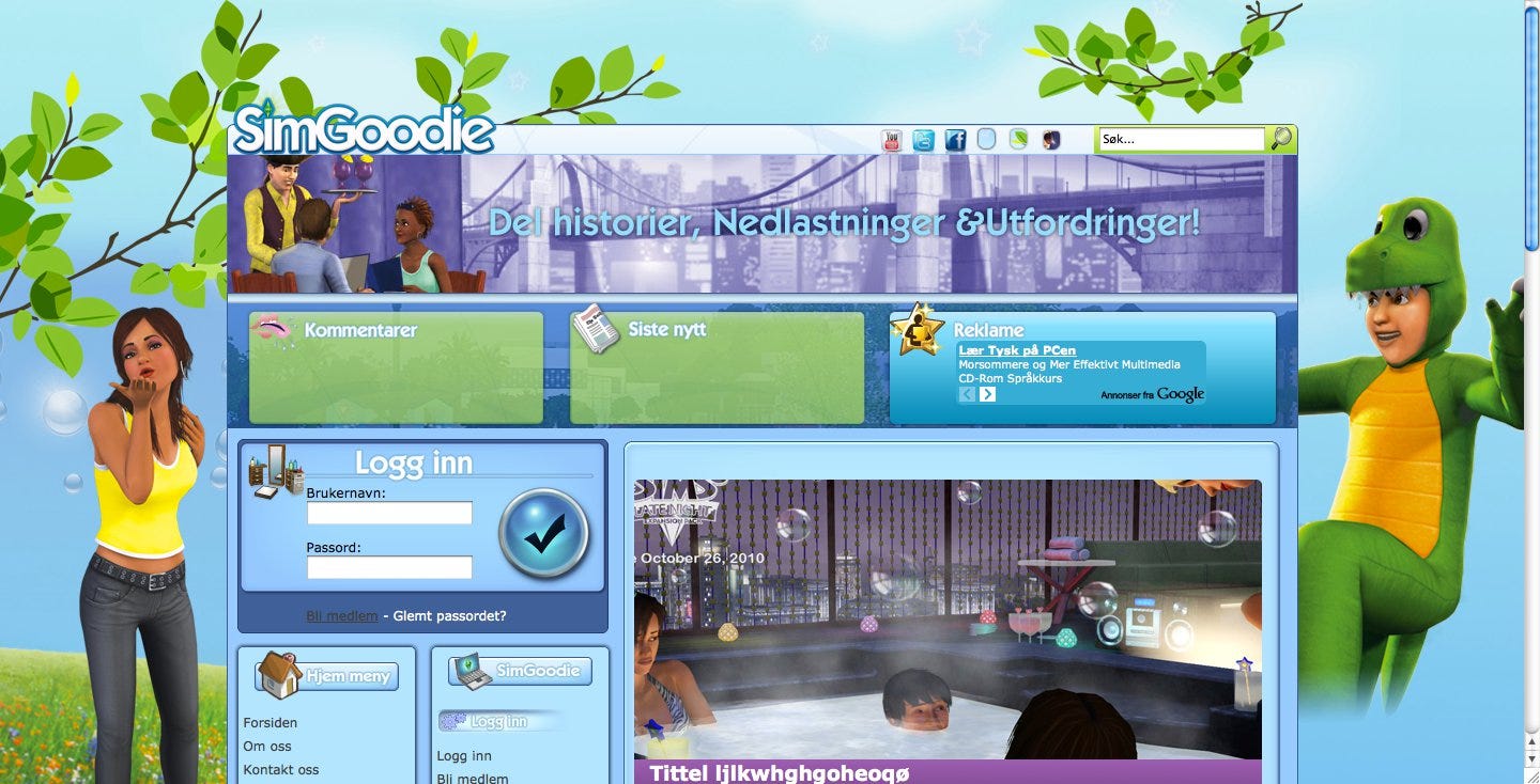 I remember I was so proud of the new design I came up with for my site about The Sims, SimGoodie.