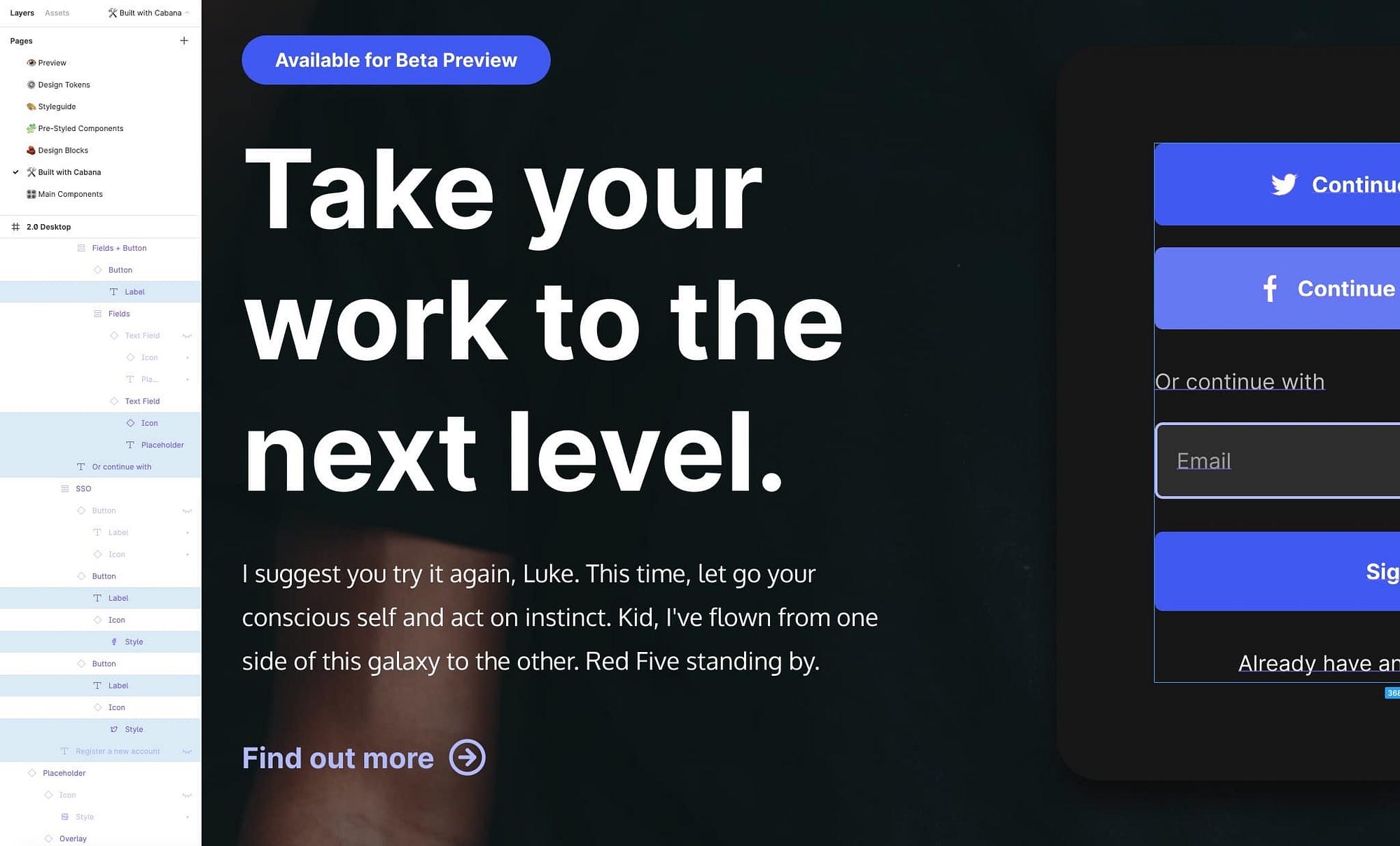 An example of keyboard shortcuts being used to navigate quickly through the Layers Panel in Figma