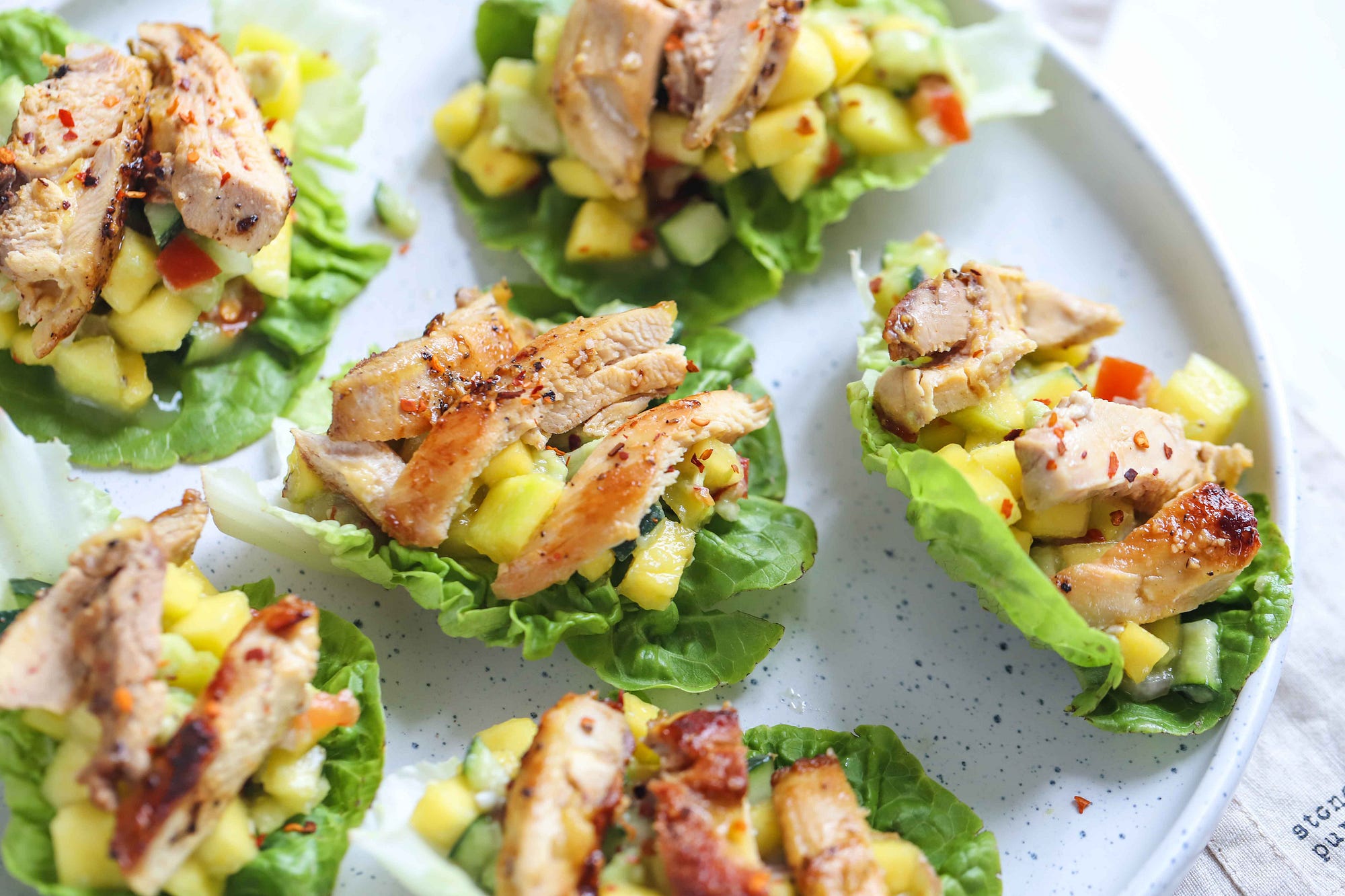 Chicken & Mango Salsa Lettuce Wraps by FIT & NU