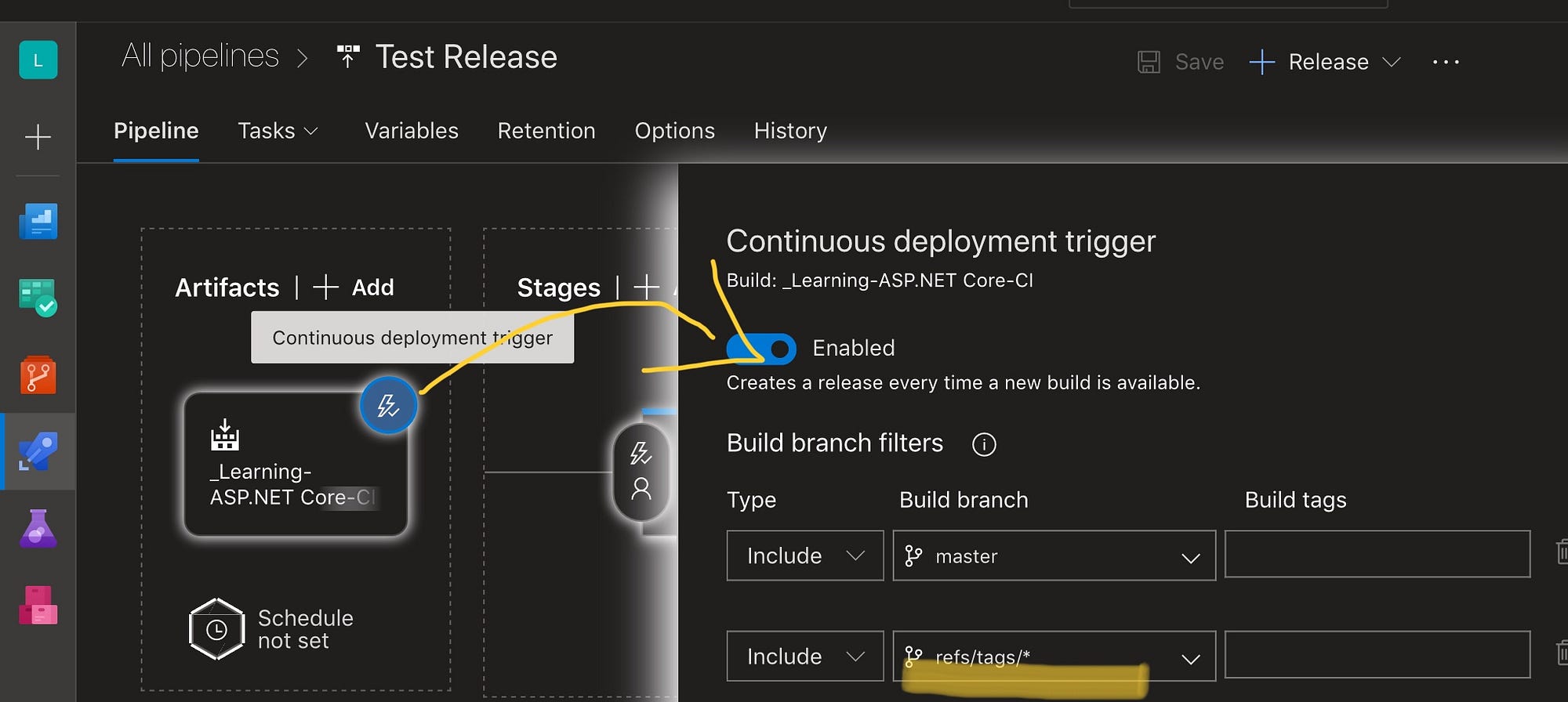 Azure DevOps store the TAG version in a system variable by Luca