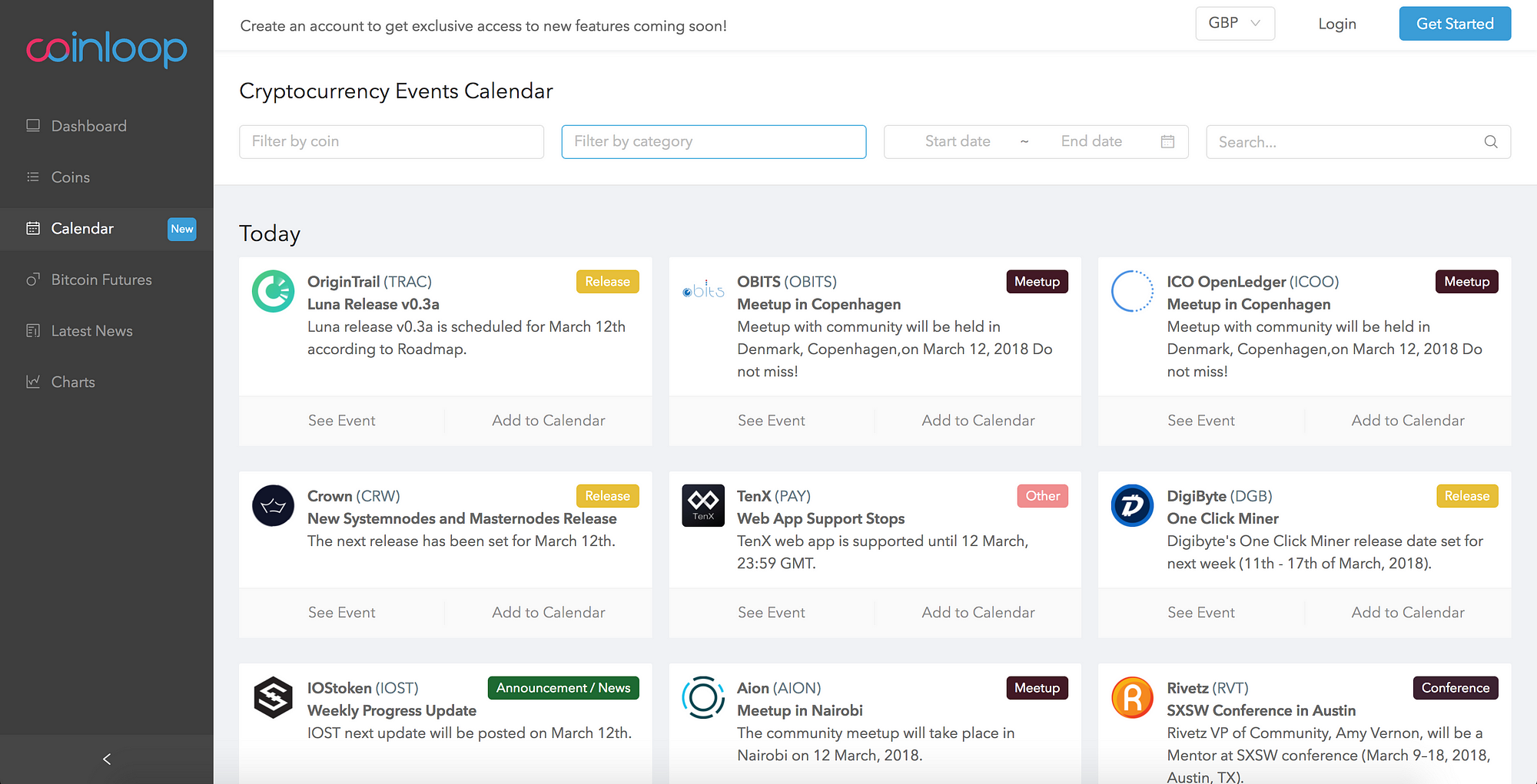 Cryptocurrency Events Calendar. Keeping track of major events