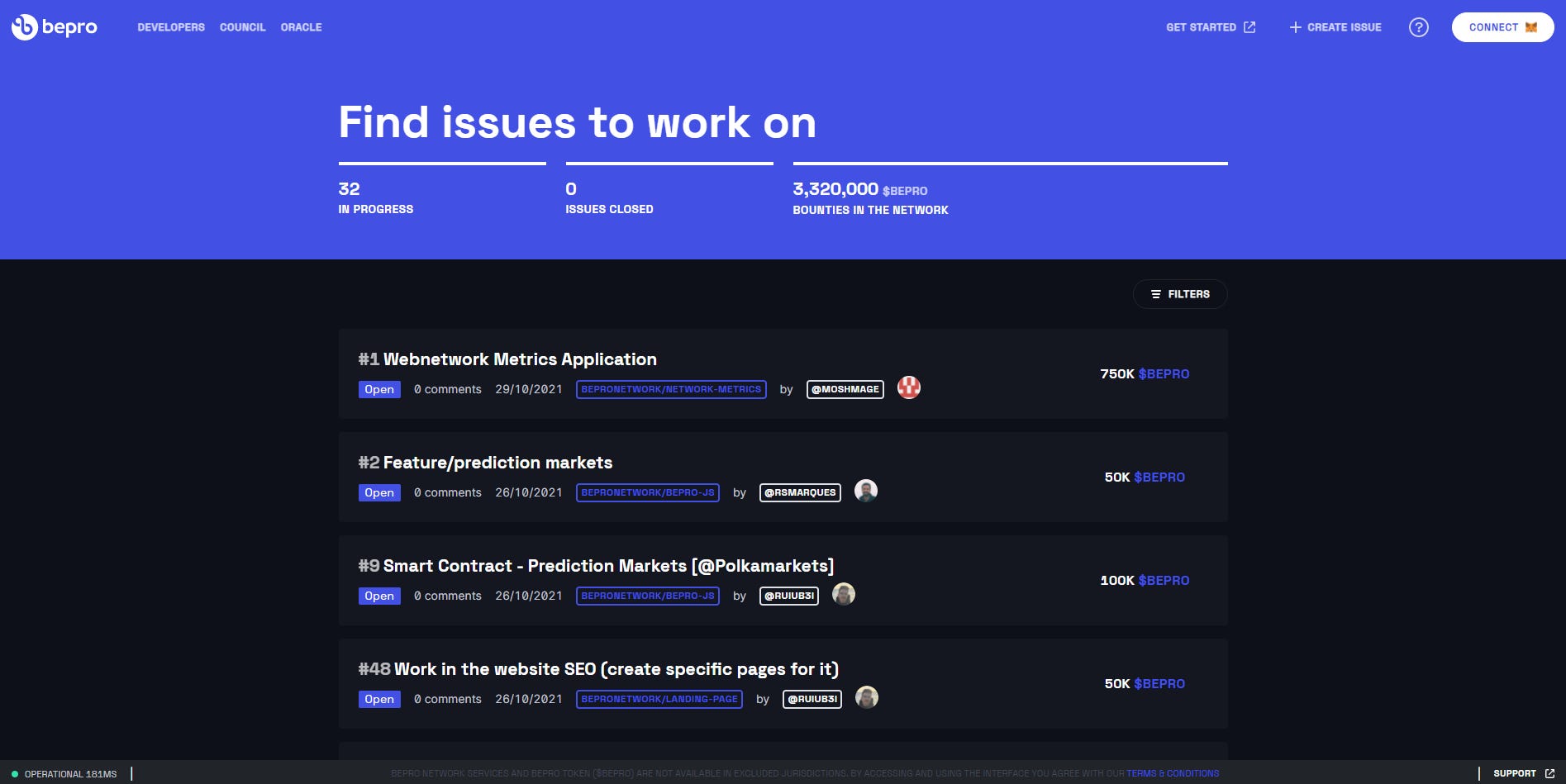 Welcome to a Code as Service Protocol — https://development.bepro.network/