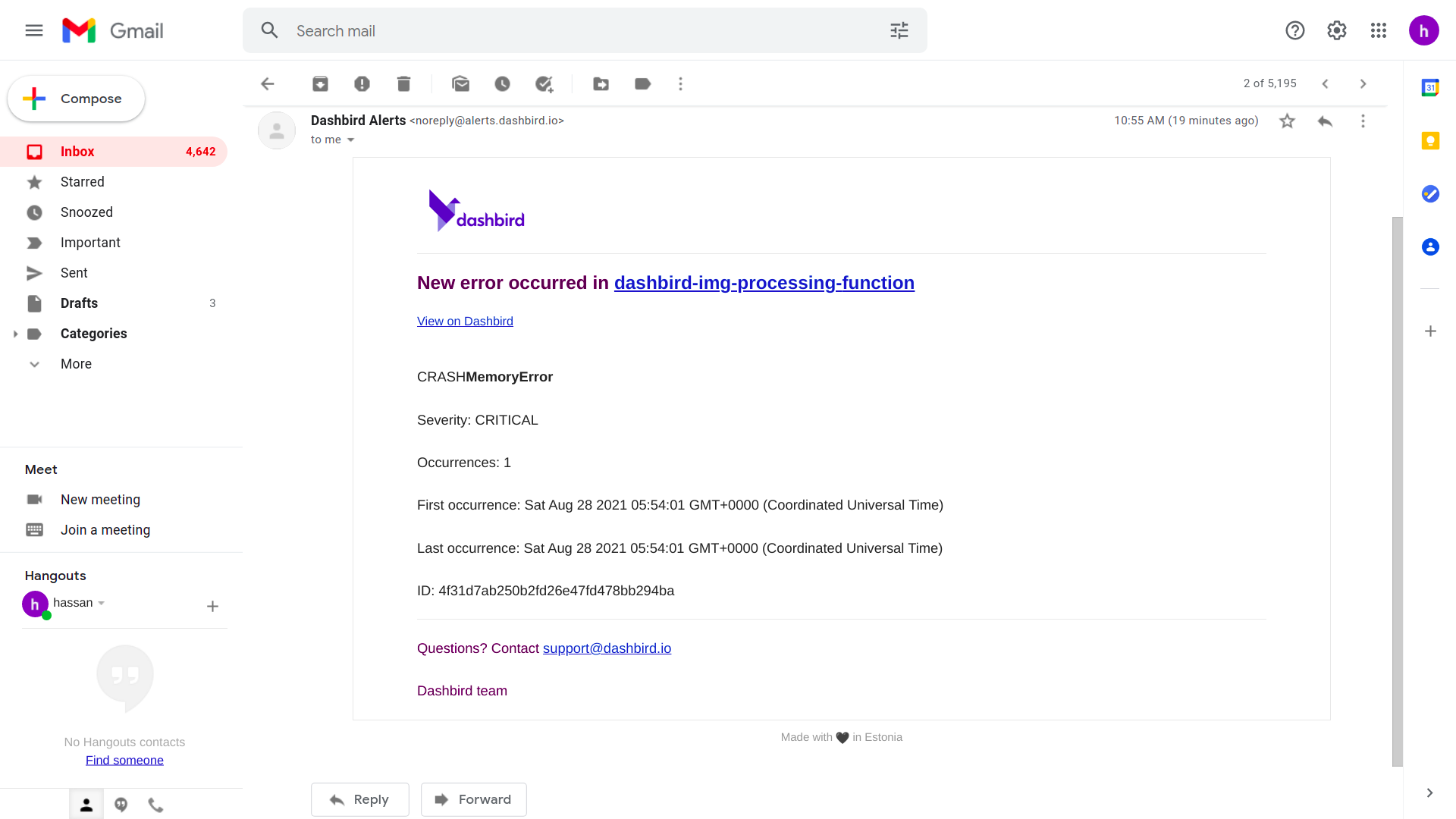 aws lambda memory error
