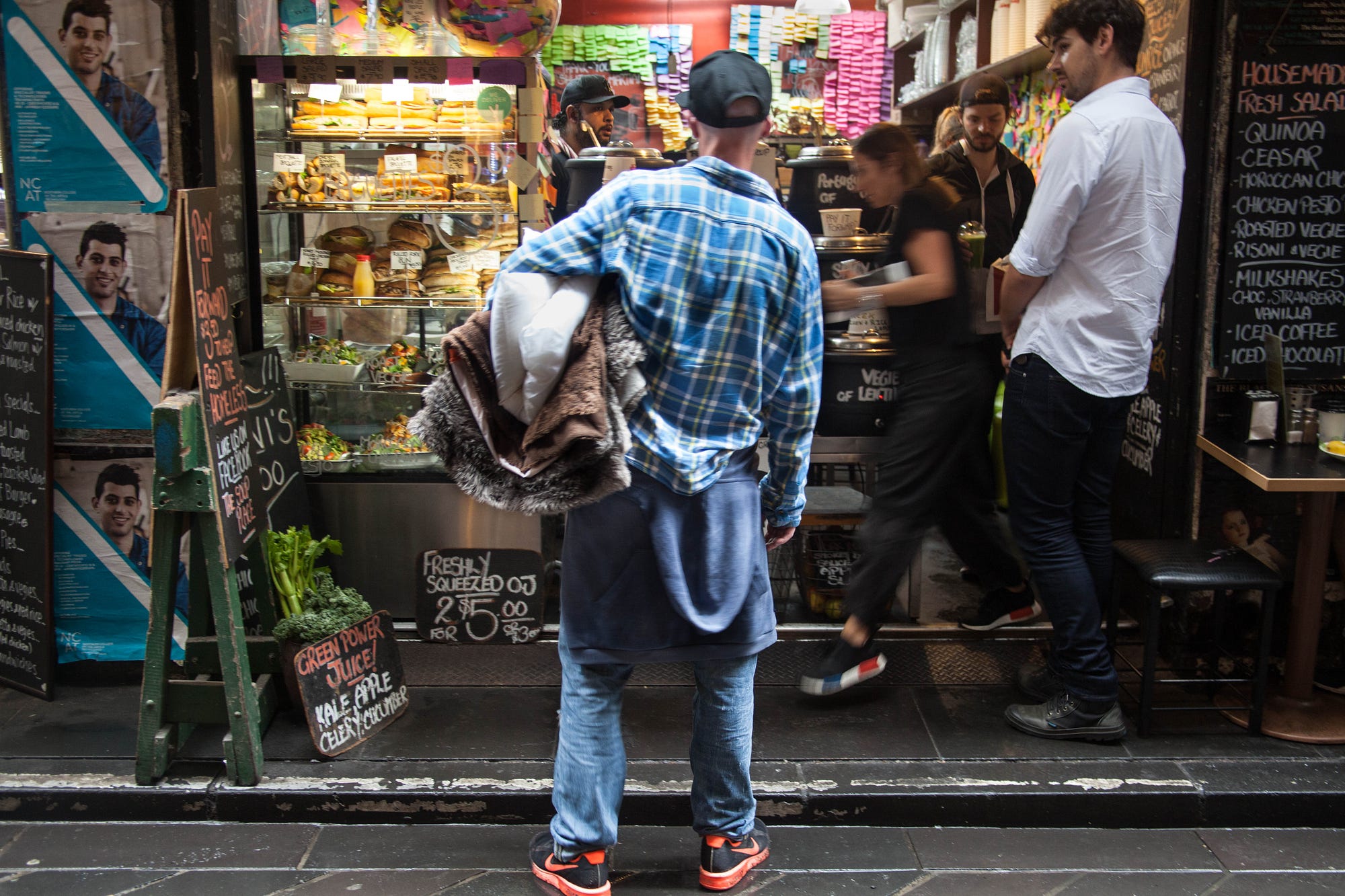 Instead of give money, why not pay 3,50 to feed a homeless person