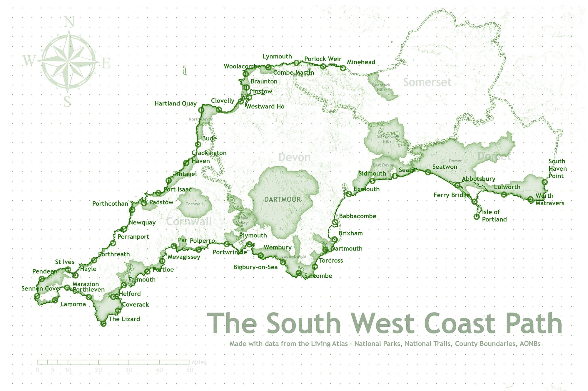 The South West Coast Path. A breakdown of the 30 minutes spent… by