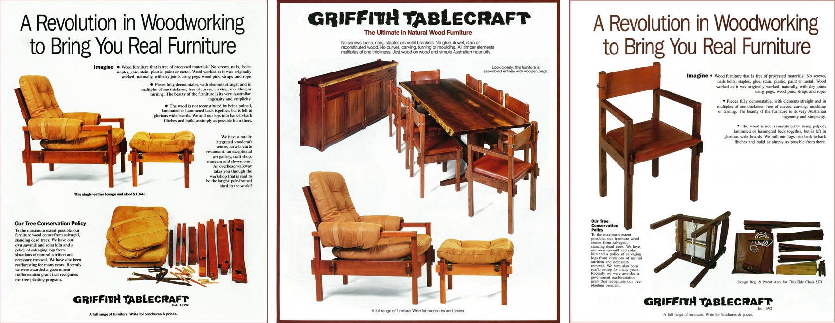 Griffith Tablecraft advertisements that appeared in various magazines