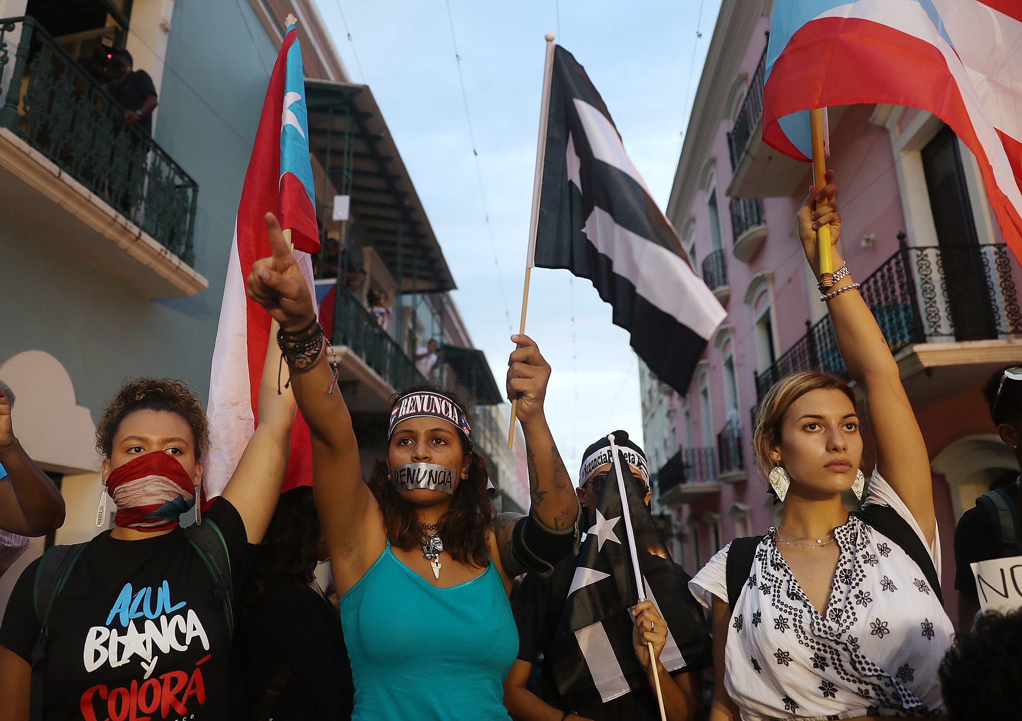 JULY 19, 2019: Protesters demonstrate against Ricardo Rossello, the Governor of Puerto Rico in San Juan.