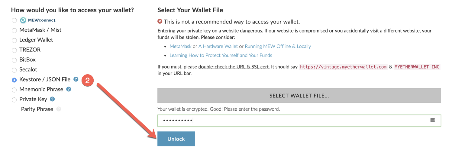 How to access old myetherwallet