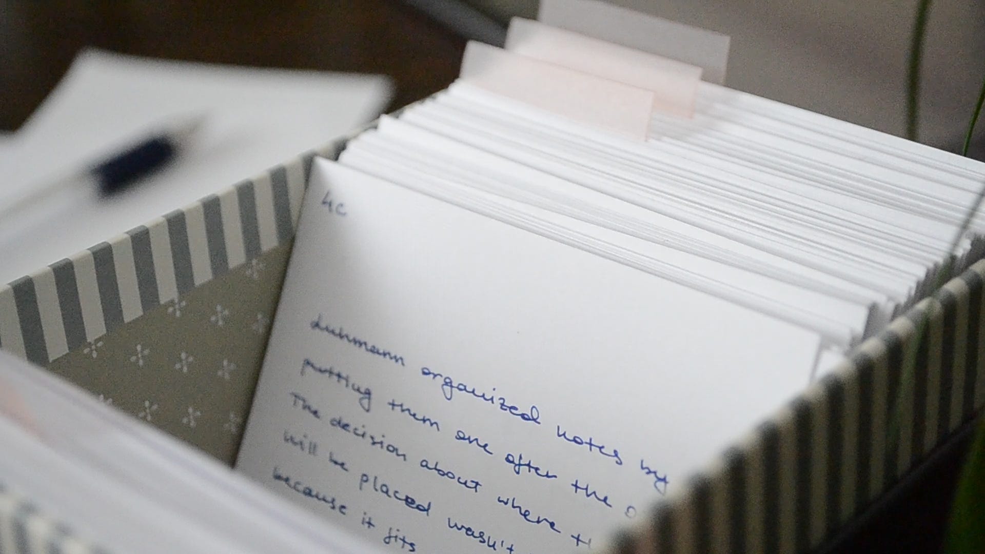 Zettelkasten method photo of the zettelkasten or slip-box with notes