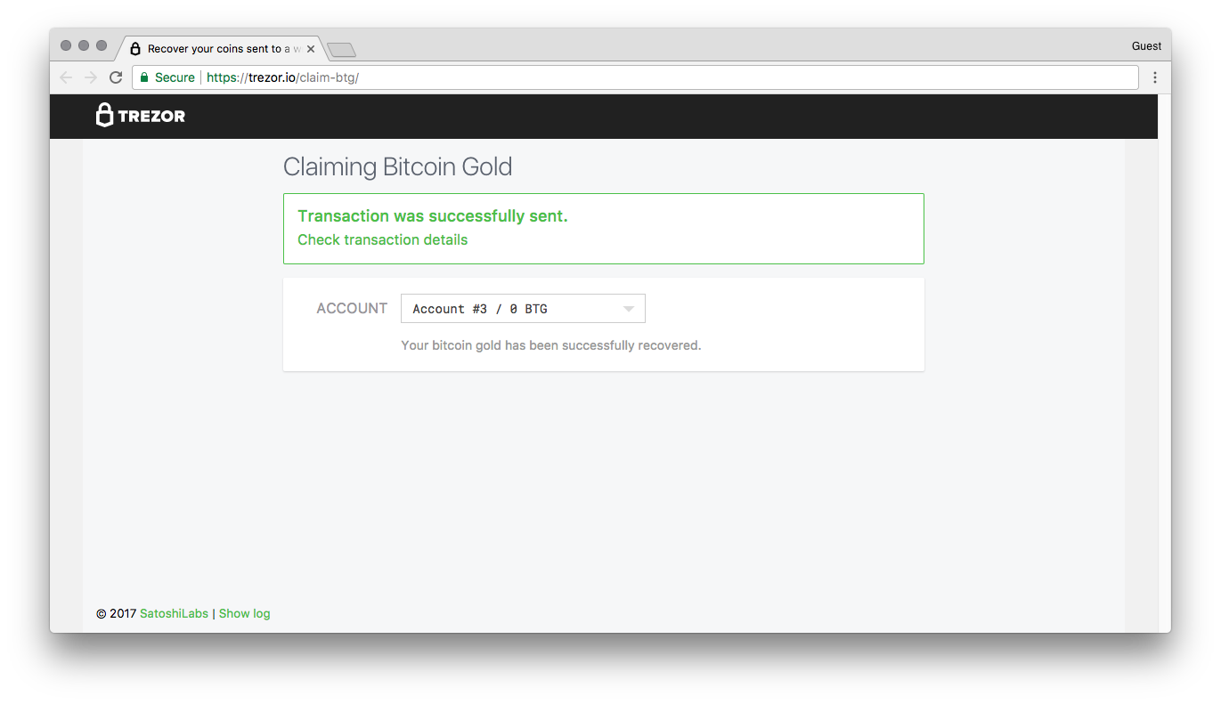Claim Your Bitcoin Gold Trezor Blog - 