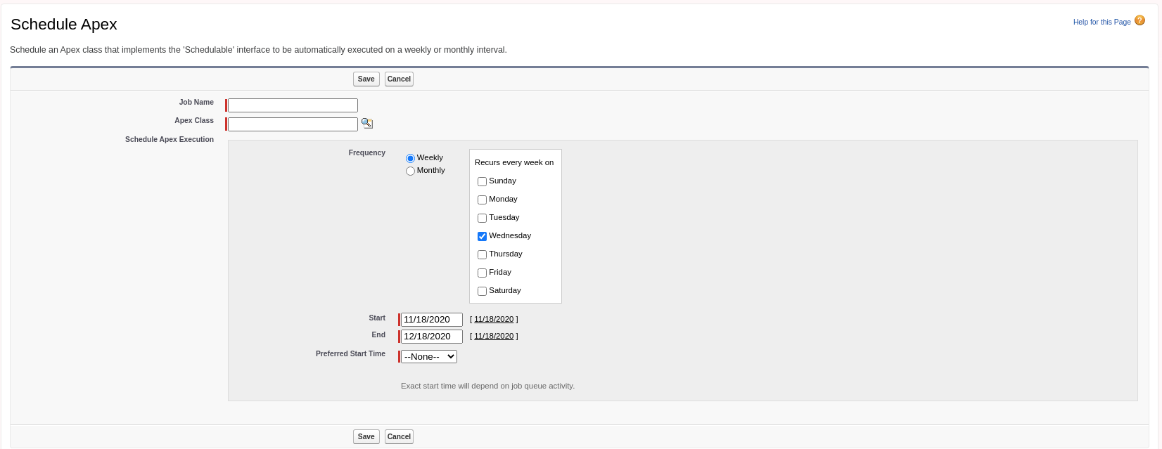 Schedule apex (Salesforce UI and CRON Expression -Asynchronous