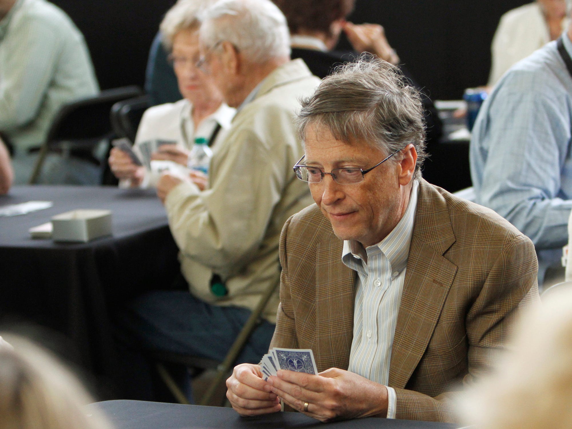 Former Microsoft chairman Bill Gates likes to play bridge.