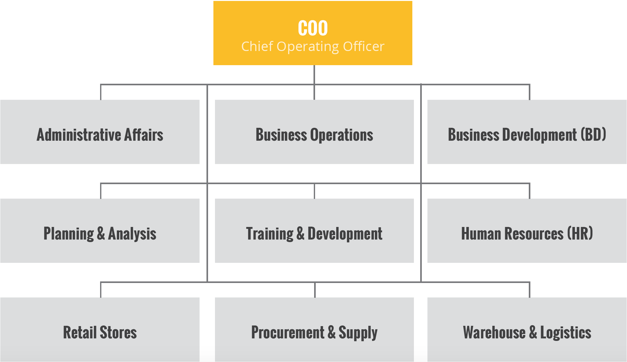 STARTUP Business Operations Organizational Chart CHIEF OPERATING 