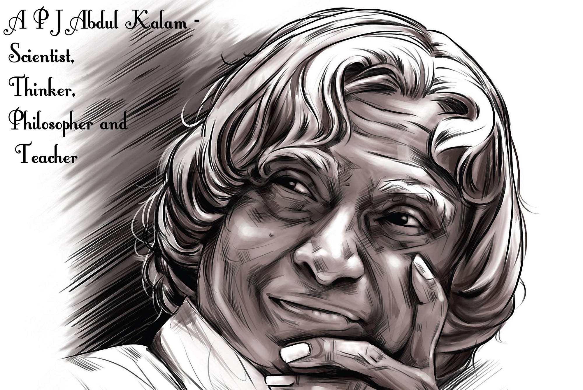 Portrait Drawing Of Apj Abdul Kalam 