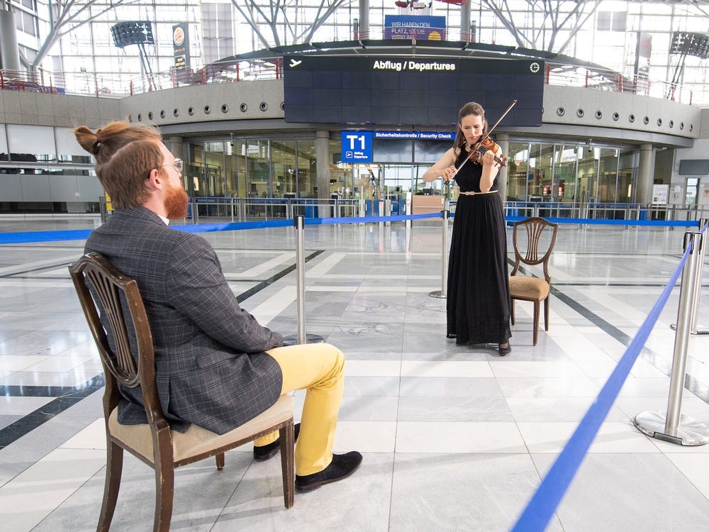 A one-on-one concert at Stuttgart Airport. Sebastian Gollnow/picture alliance/Getty