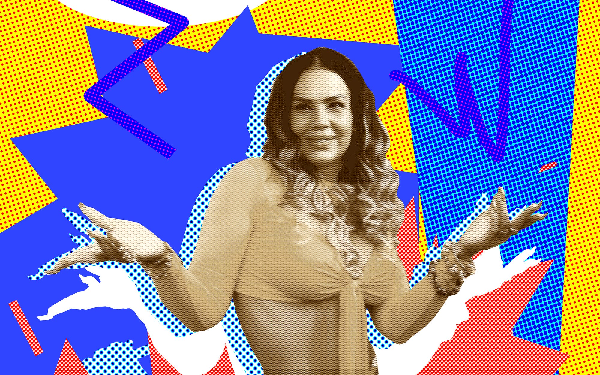 Pop art-esque graphic of Niurka Marcos.