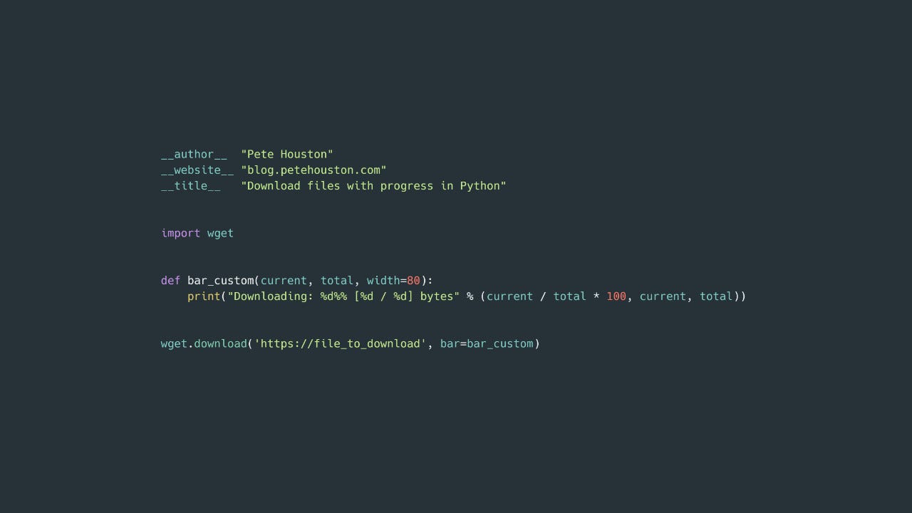 Download Files With Progress In Python By Pete Houston Medium