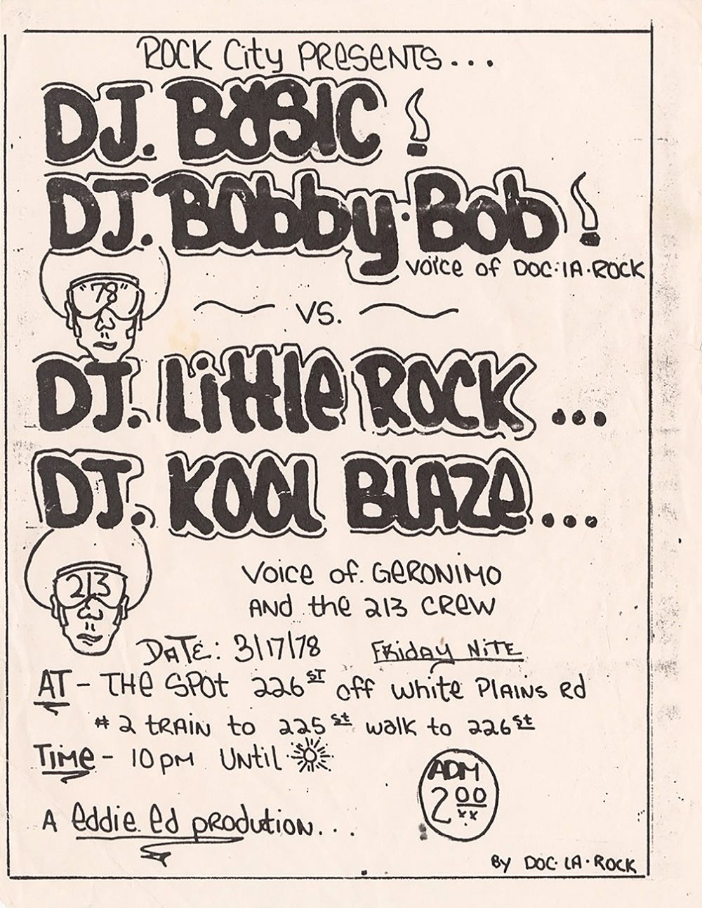 These handmade flyers from the earliest days of hip-hop advertise parties with rap’s biggest ...