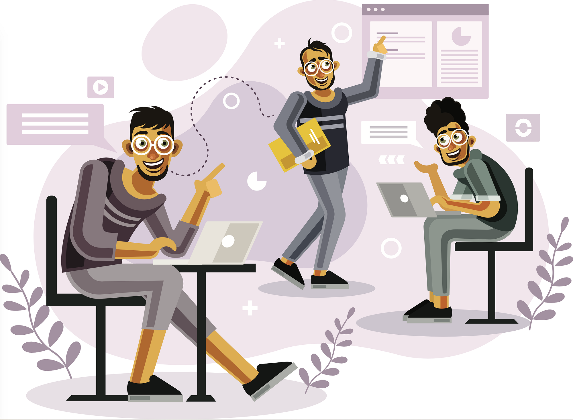 коллектив программистов. клиенты в автосалоне. семья в загородном доме. студенты. Geofencing.