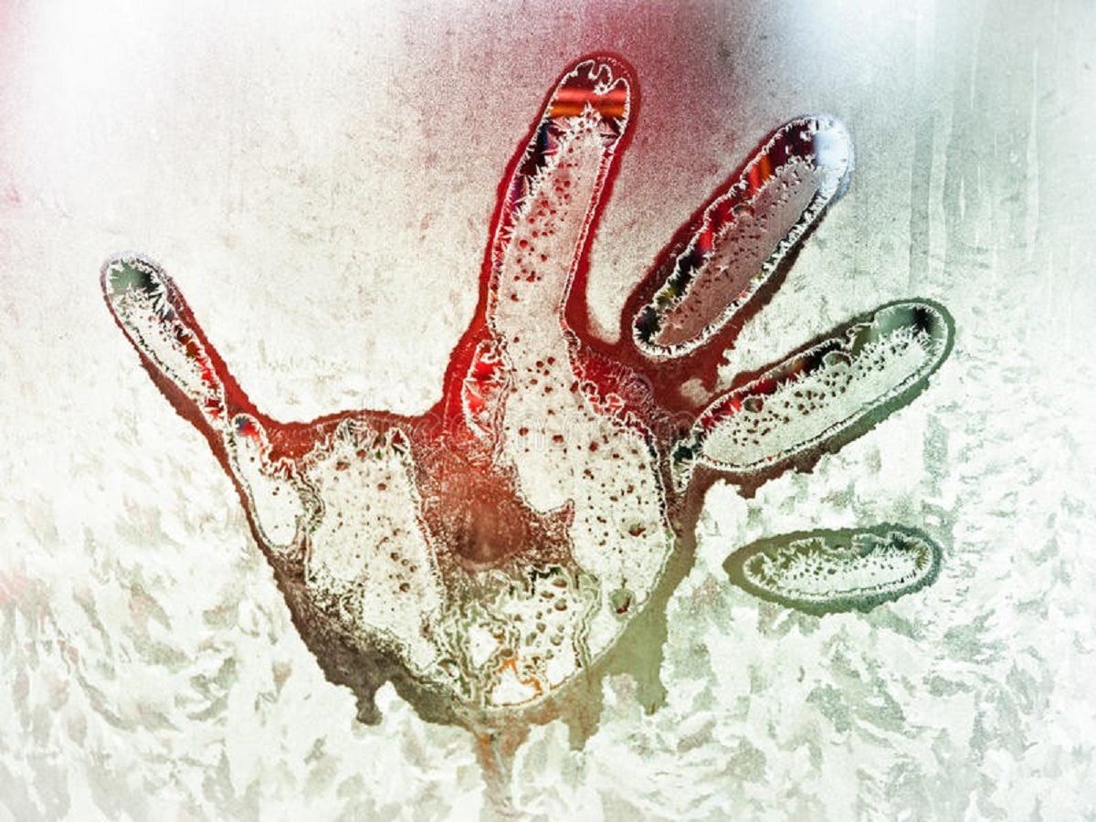 Misted hand print